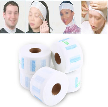 Amora Disposable Neck Roll 5-Pack – White Neck Paper for Salon, Barber, Haircut & Beauty Treatments